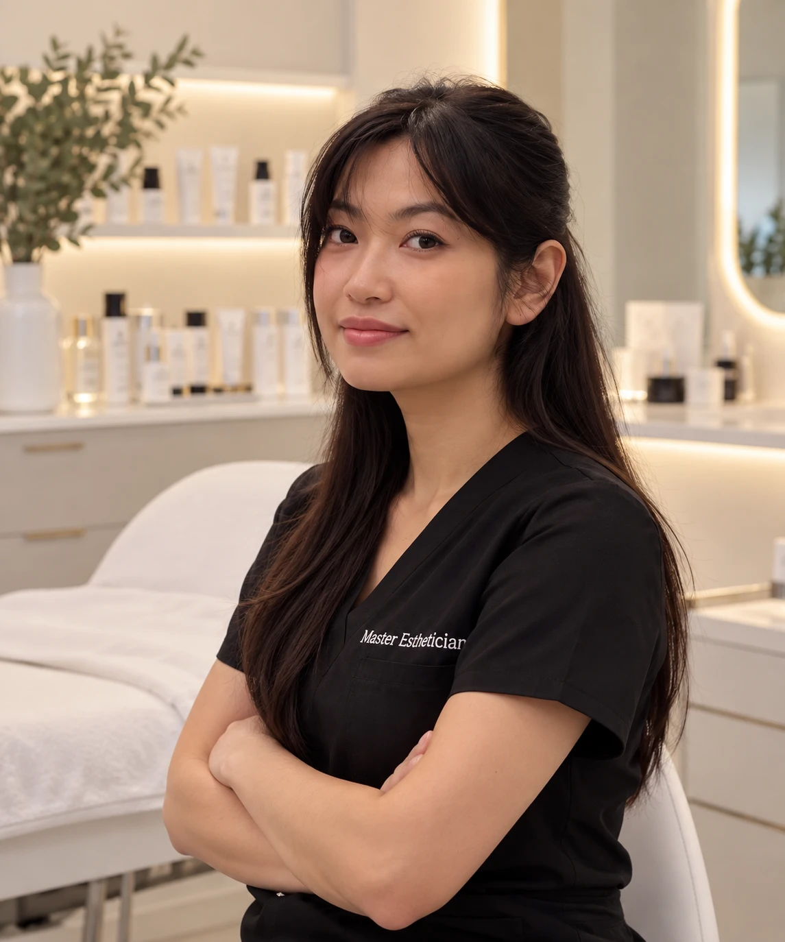 Phoebe, Master Esthetician and Laser Technician, in a treatment suite